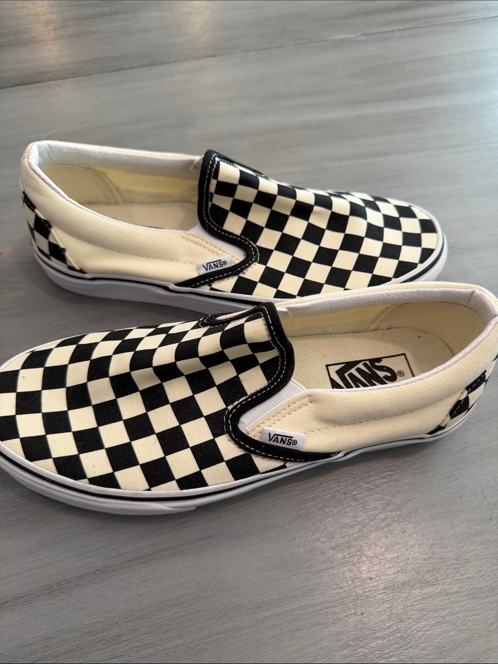 Vans Checkerboard Slip-On Sneakers - Black & White